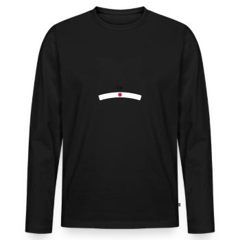 Japan - Men's Premium Organic Long Sleeve Shirt - black - Front - Nico (187cm)