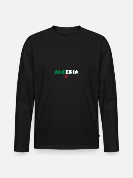 Algeria - Algerian - Algerian - Men's Premium Organic Long Sleeve Shirt - black