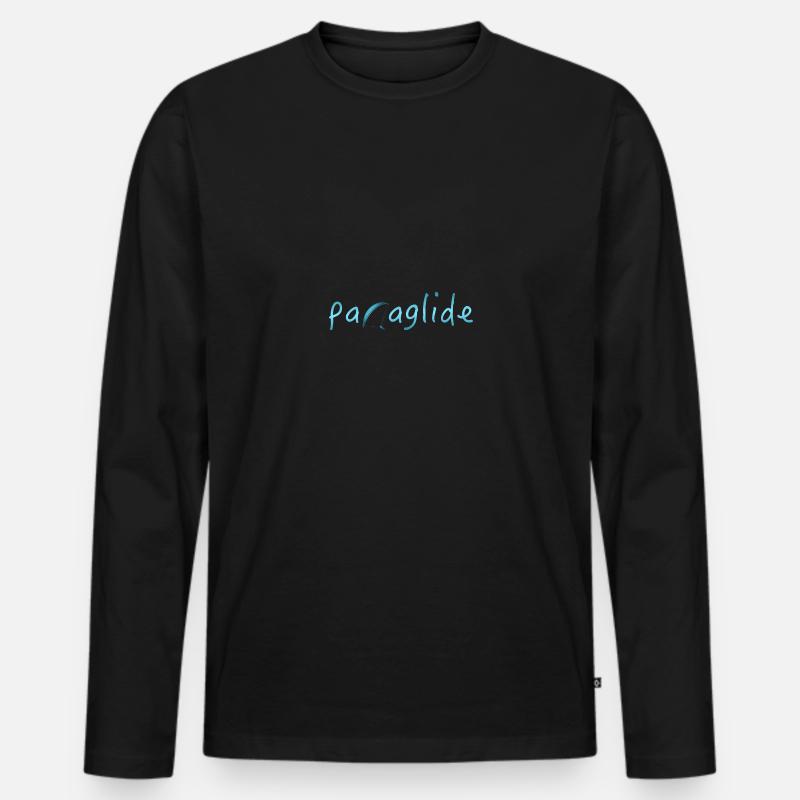 paraglide - Männer Premium Bio Langarmshirt - Schwarz