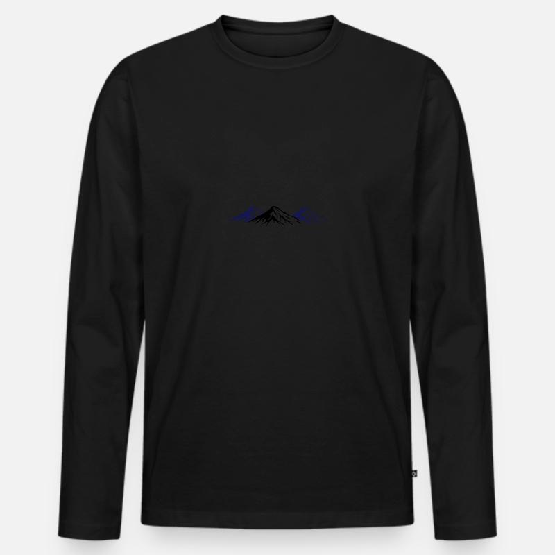 berge - Männer Premium Bio Langarmshirt - Schwarz