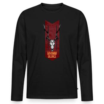 Savanna Silence: Antilopenschädel - Männer Premium Bio Langarmshirt - Schwarz - Vorne - Nico (187cm)