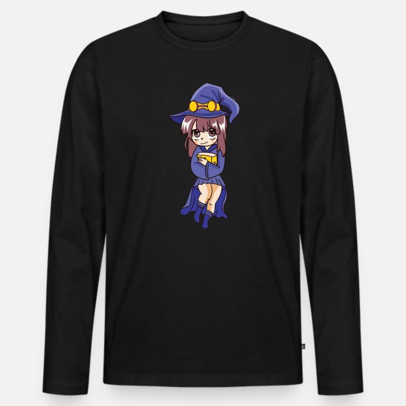 Hexe - Männer Premium Bio Langarmshirt - Schwarz