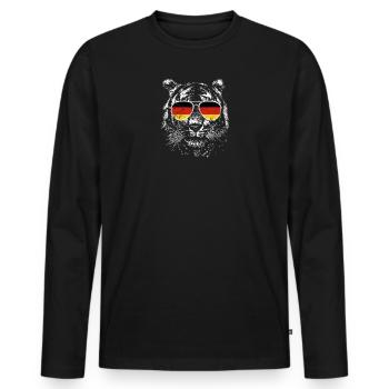 Allemagne Tigre Allemagne Lunettes de soleil Drapeau - T-shirt manches longues Premium bio Homme - noir - Devant - Nico (187cm)
