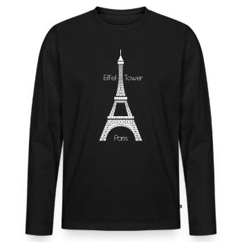 Eiffel Tower (dark) - Männer Premium Bio Langarmshirt - Schwarz - Vorne - Nico (187cm)