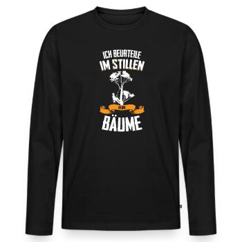 Baumpfleger Forstwirt Kettensäge Geschenk - Männer Premium Bio Langarmshirt - Schwarz - Vorne - Nico (187cm)