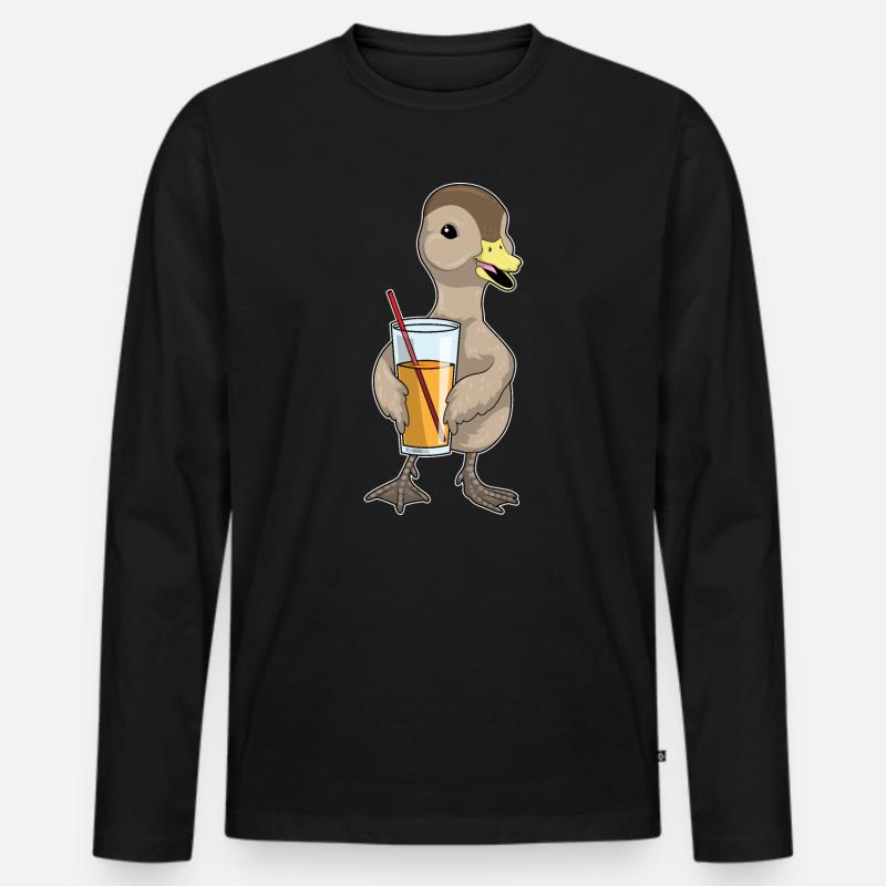 Ente Saft - Männer Premium Bio Langarmshirt - Schwarz