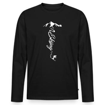 Skifahren _ Skiing - Männer Premium Bio Langarmshirt - Schwarz - Vorne - Nico (187cm)
