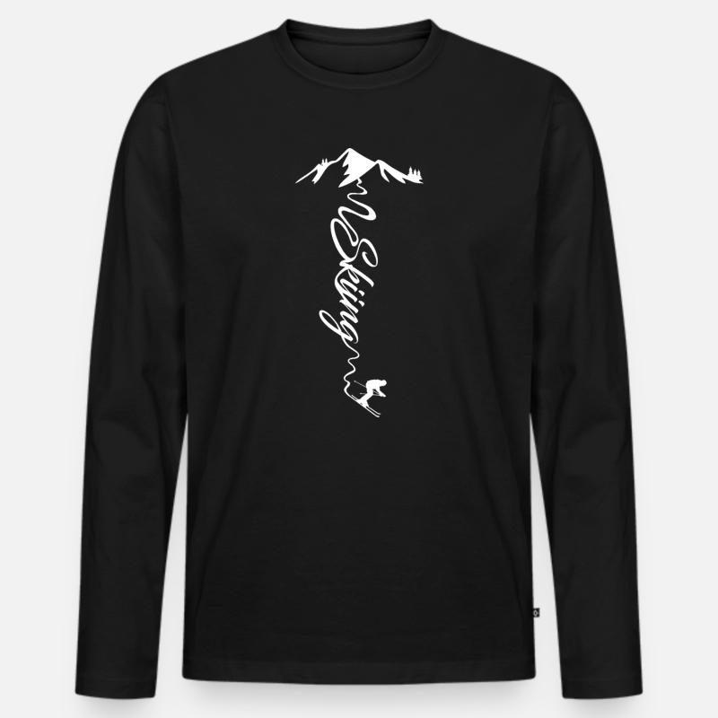 Skifahren _ Skiing - Männer Premium Bio Langarmshirt - Schwarz