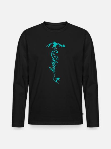 Skifahren Skiing - Männer Premium Bio Langarmshirt - Schwarz