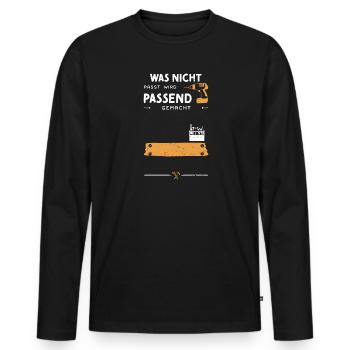 Was Nicht Passt Wird Passend Gem... - Männer Premium Bio Langarmshirt - Schwarz - Vorne - Nico (187cm)