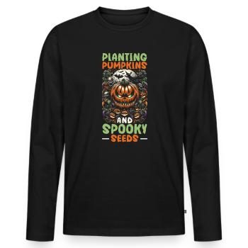 Jardinier drôle de costume d'Halloween - T-shirt manches longues Premium bio Homme - noir - Devant - Nico (187cm)
