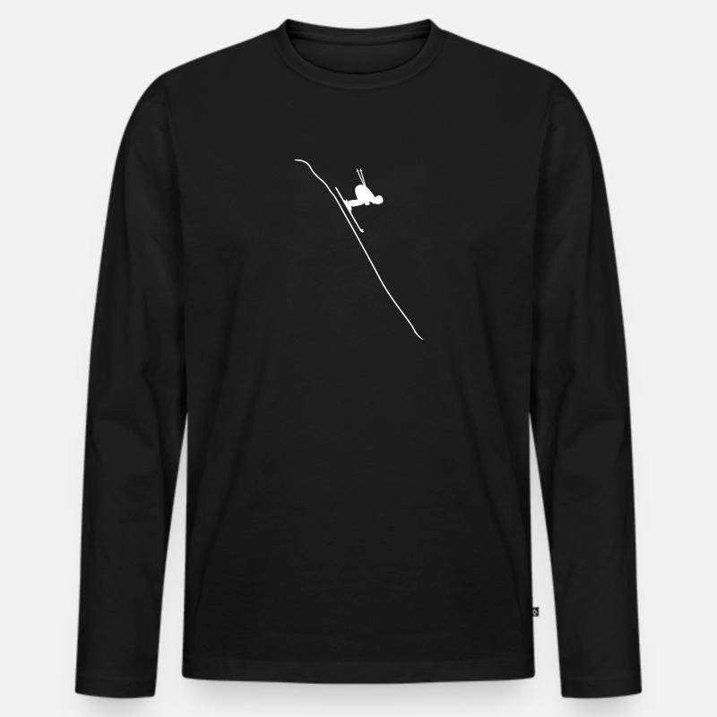 Ski - Männer Premium Bio Langarmshirt - Schwarz