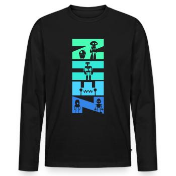 Geburtstag Kinder 10 Jahre alt Robotik Roboter - Männer Premium Bio Langarmshirt - Schwarz - Vorne - Nico (187cm)