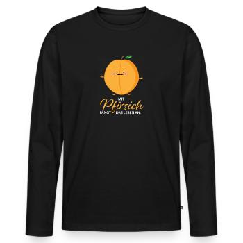 Mit vierzig (b) - Männer Premium Bio Langarmshirt - Schwarz - Vorne - Nico (187cm)