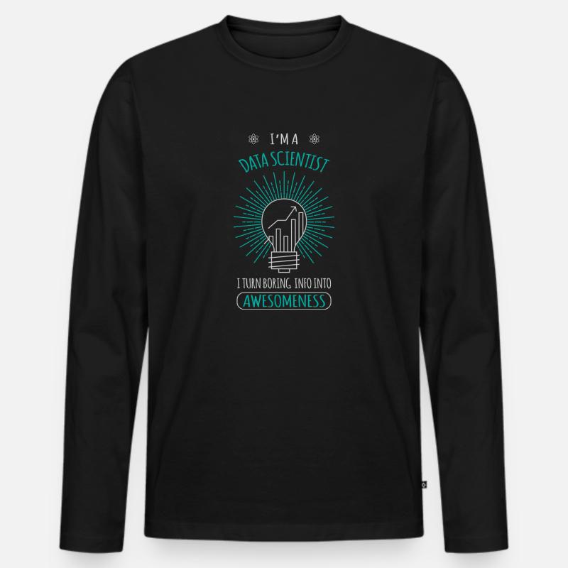 Data scientist Geschenk Informatik - Männer Premium Bio Langarmshirt - Schwarz