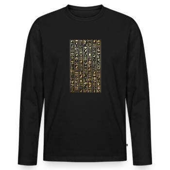 hieroglyphics Design for an old egypt enthusiast - Men's Premium Organic Long Sleeve Shirt - black - Front - Nico (187cm)