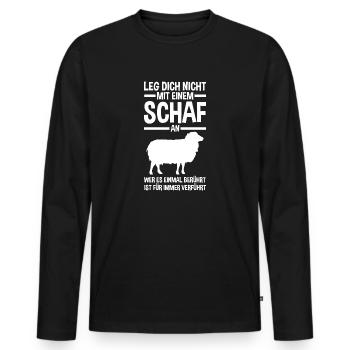 Landwirt Schäfer Bauernhof Schafe - Männer Premium Bio Langarmshirt - Schwarz - Vorne - Nico (187cm)