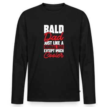 Bald Head Baldness Beard Bald Head - Men's Premium Organic Long Sleeve Shirt - black - Front - Nico (187cm)