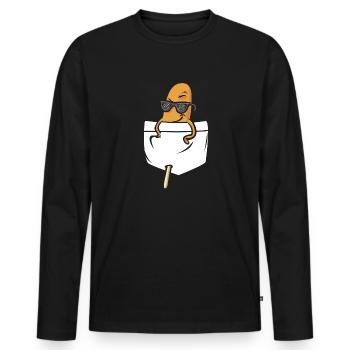 Corn Dog Corndog - Men's Premium Organic Long Sleeve Shirt - black - Front - Nico (187cm)