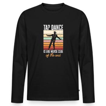 Tap Dance Teacher Tap Dancer Tap Dance - Men's Premium Organic Long Sleeve Shirt - black - Front - Nico (187cm)