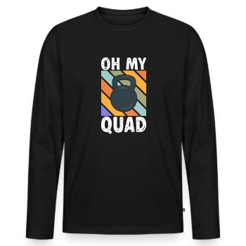 Kettlebell Workout Fitness Training - Men's Premium Organic Long Sleeve Shirt - black - Front - Nico (187cm)