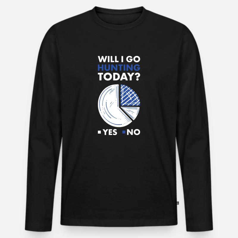 Hunter Will I Knit Today - Männer Premium Bio Langarmshirt - Schwarz