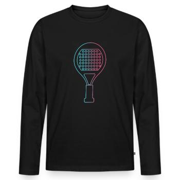 Padel Racket Design Padel Player Padel Tennis - Men's Premium Organic Long Sleeve Shirt - black - Front - Nico (187cm)