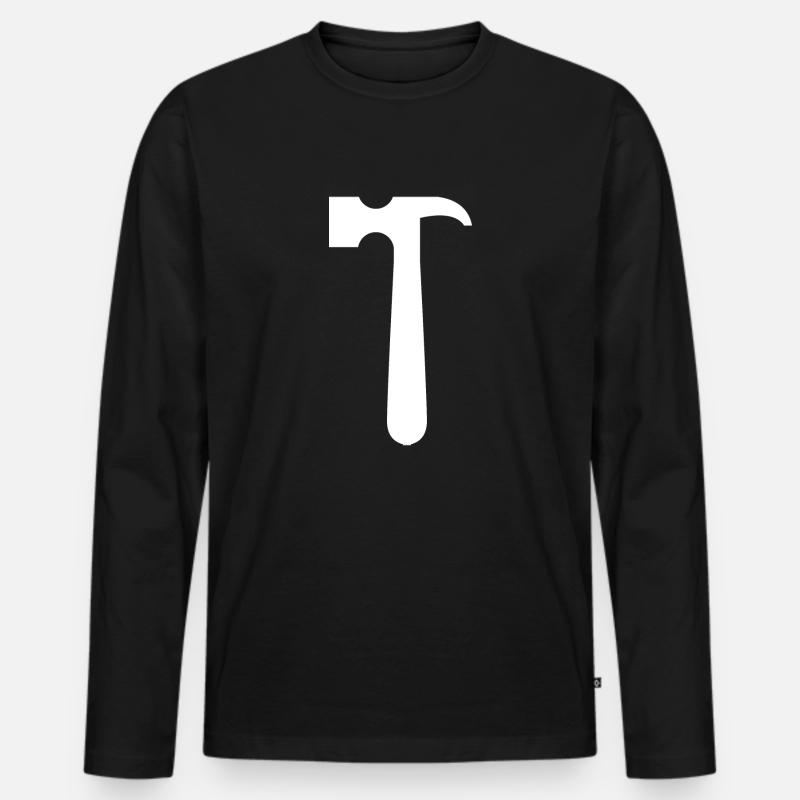 Hammer 2 - Männer Premium Bio Langarmshirt - Schwarz