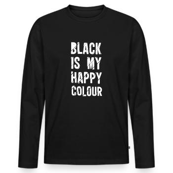 BLACK IS MY HAPPY COLOUR - Men's Premium Organic Long Sleeve Shirt - black - Front - Nico (187cm)