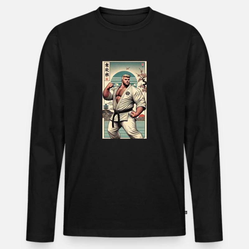 Karate MEISTER - Männer Premium Bio Langarmshirt - Schwarz