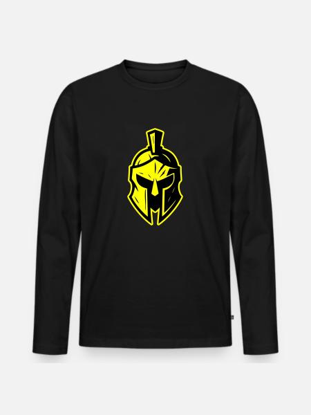 Spartan Gladiator Helmet Sparta - Men's Premium Organic Long Sleeve Shirt - black