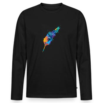 ressort - T-shirt manches longues Premium bio Homme - noir - Devant - Nico (187cm)
