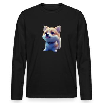 Akita Chien - Akita - T-shirt manches longues Premium bio Homme - noir - Devant - Nico (187cm)
