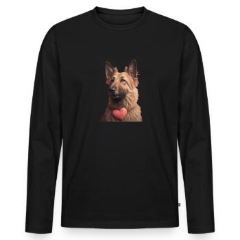 Berger Picard Valentins Tag - Männer Premium Bio Langarmshirt - Schwarz - Vorne - Nico (187cm)