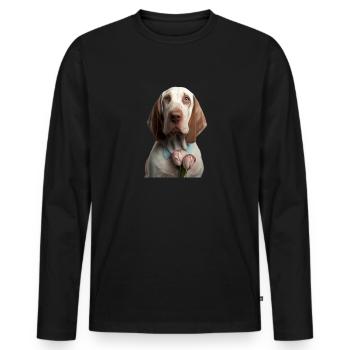 Bracco Italiano Valentine's Day - Men's Premium Organic Long Sleeve Shirt - black - Front - Nico (187cm)