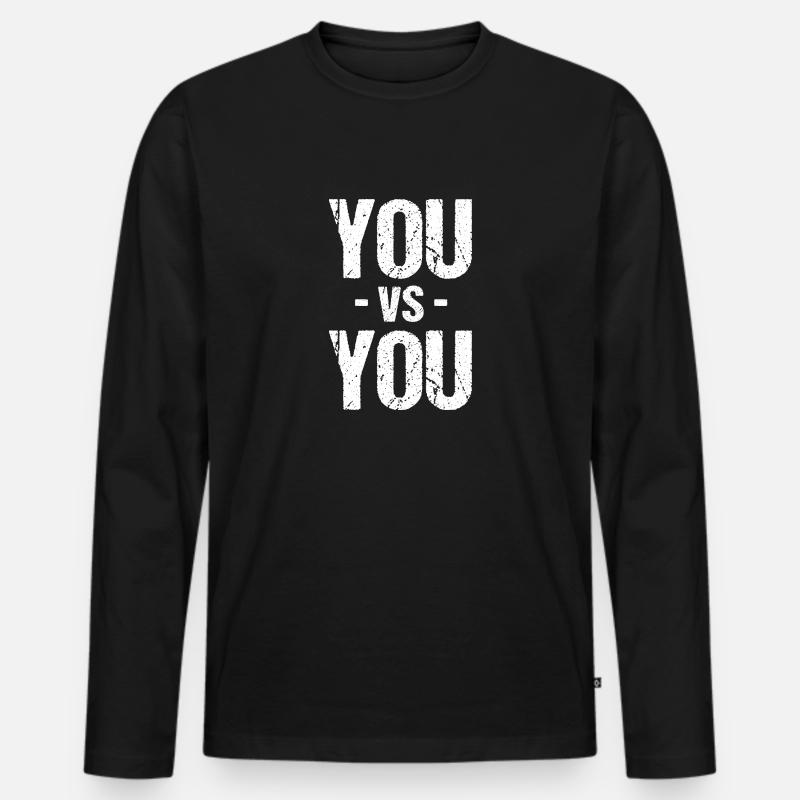You vs You - Männer Premium Bio Langarmshirt - Schwarz