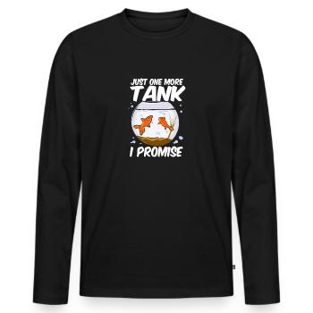 Just One More Tank I Promise - Männer Premium Bio Langarmshirt - Schwarz - Vorne - Nico (187cm)