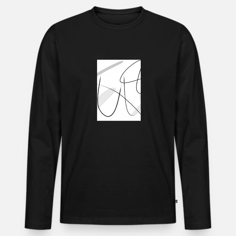 Linien und Punkte - Männer Premium Bio Langarmshirt - Schwarz