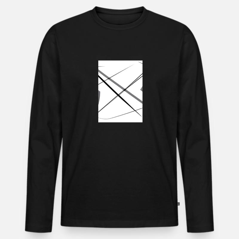 Linien und Punkte - Männer Premium Bio Langarmshirt - Schwarz