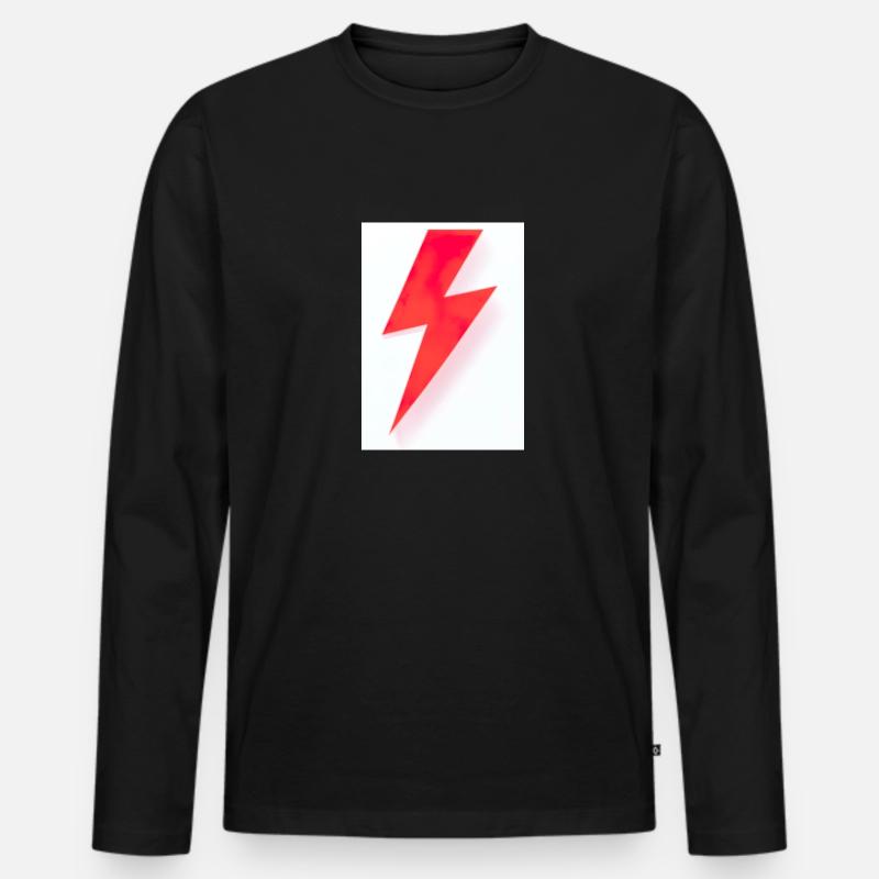 Rote Blitze - Männer Premium Bio Langarmshirt - Schwarz
