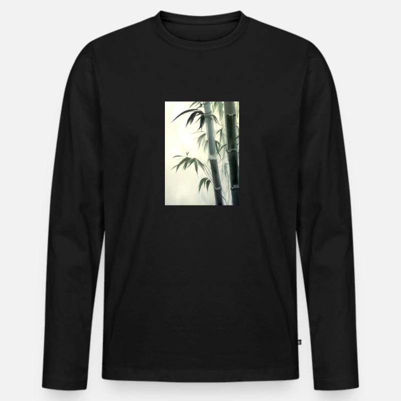 Bambus - Männer Premium Bio Langarmshirt - Schwarz