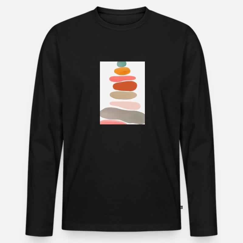 Ausgleichende Steine - Männer Premium Bio Langarmshirt - Schwarz