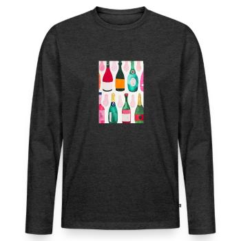 Flaschen-Muster-Malerei - Männer Premium Bio Langarmshirt - Anthrazit meliert - Vorne - Nico (187cm)