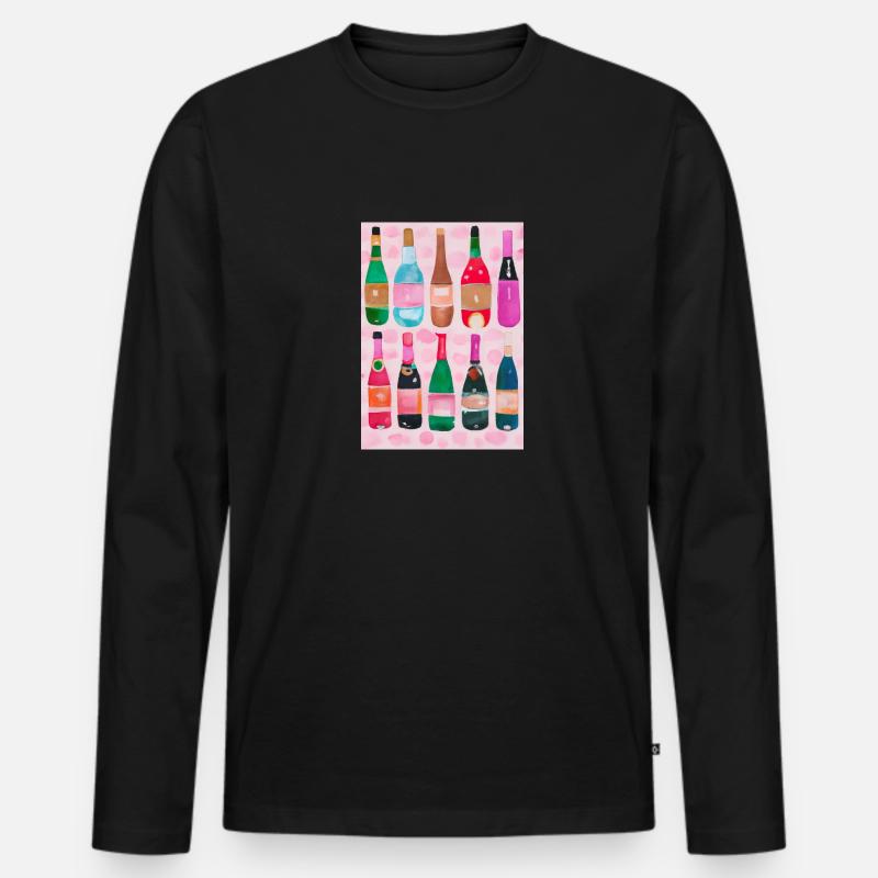Flaschen-Muster-Malerei - Männer Premium Bio Langarmshirt - Schwarz