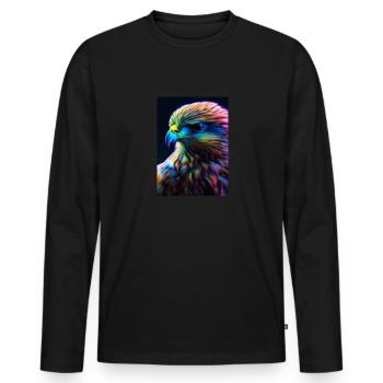 Buntes Vogelgesicht - Männer Premium Bio Langarmshirt - Schwarz - Vorne - Nico (187cm)