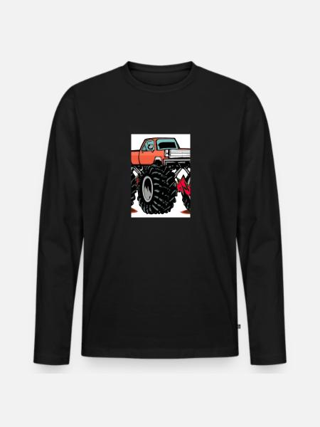 Monstertruck-Malerei - Männer Premium Bio Langarmshirt - Schwarz