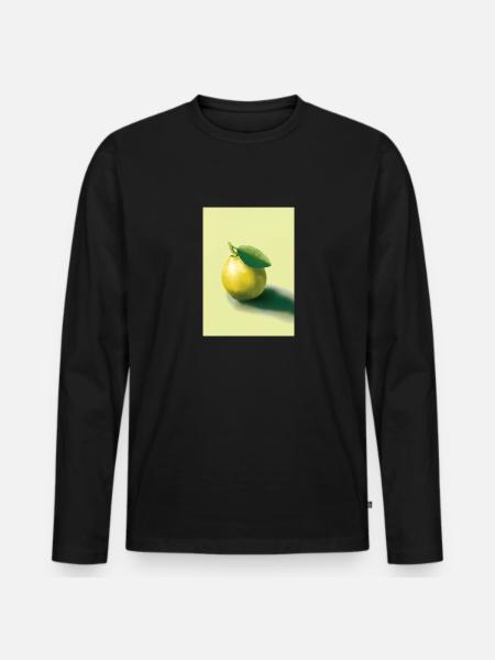 Zitrusfrüchte - Männer Premium Bio Langarmshirt - Schwarz