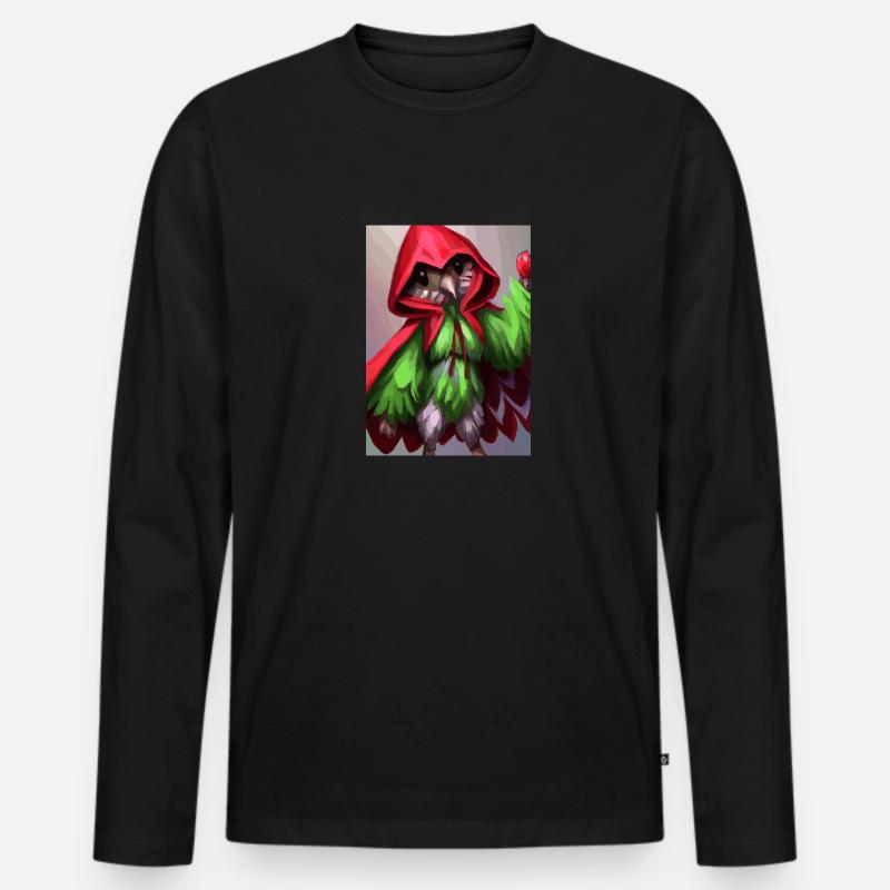 Erdbeervogel - Männer Premium Bio Langarmshirt - Schwarz