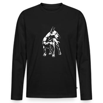 BULL TERRIER Wilsigns Bull Terrier dog portrait - Men's Premium Organic Long Sleeve Shirt - black - Front - Nico (187cm)