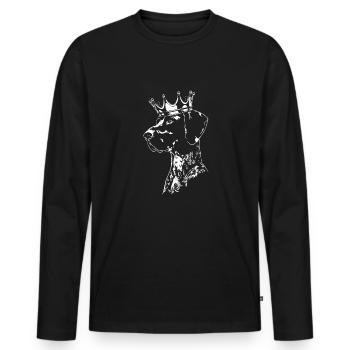 FRANÇAIS CHEVEUX COURTS Couronne Chien Chien Wilsigns - T-shirt manches longues Premium bio Homme - noir - Devant - Nico (187cm)